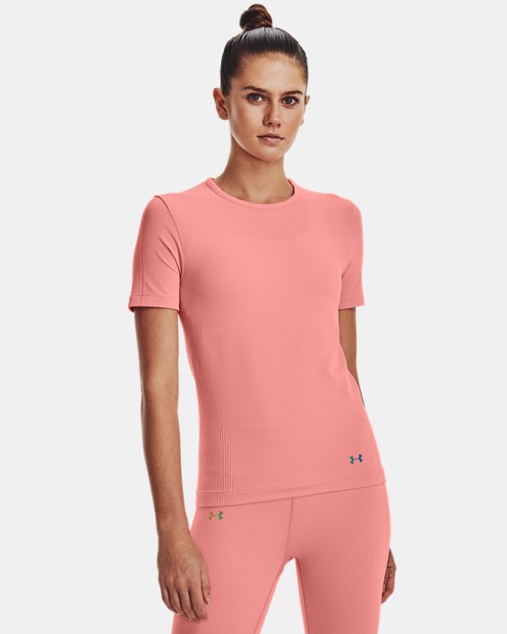 Women's UA RUSH™ Seamless Short Sleeve in Pink image number 0